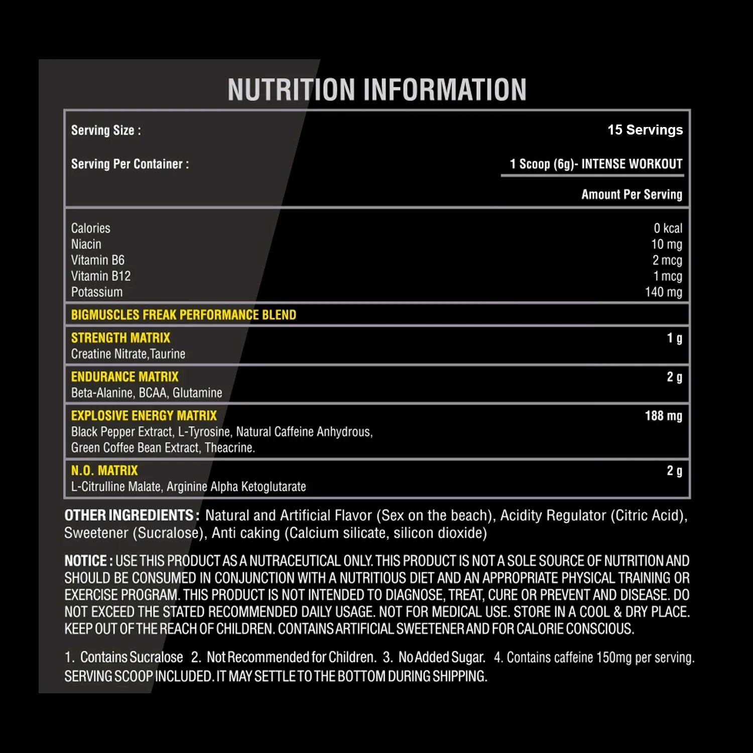 Big Muscles Nutrition Freak Pre Workout