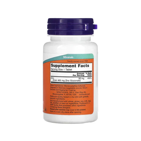 Now Foods Zinc Gluconate 50mg