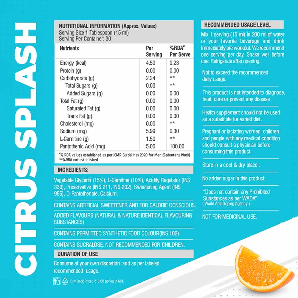 Healthfarm HF Series Liquid L Carnitine Core 1500