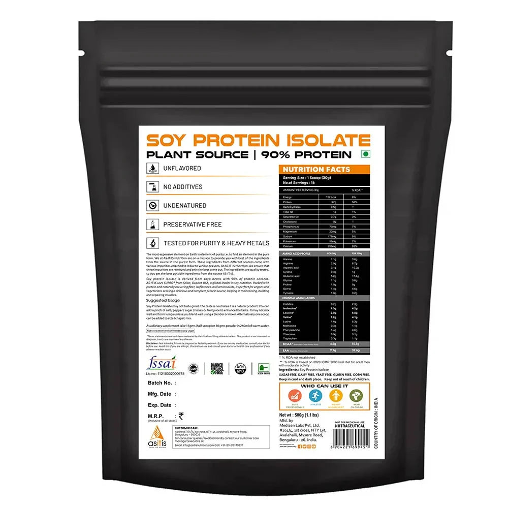 AS-IT-IS Nutrition Soy Protein Isolate