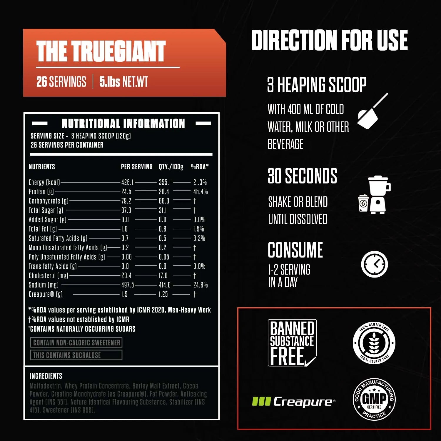 The True Giant Premium Mass Gainer